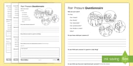 Peer Pressure Choices Worksheet / Worksheet (teacher made)