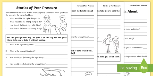 peer pressure worksheet
