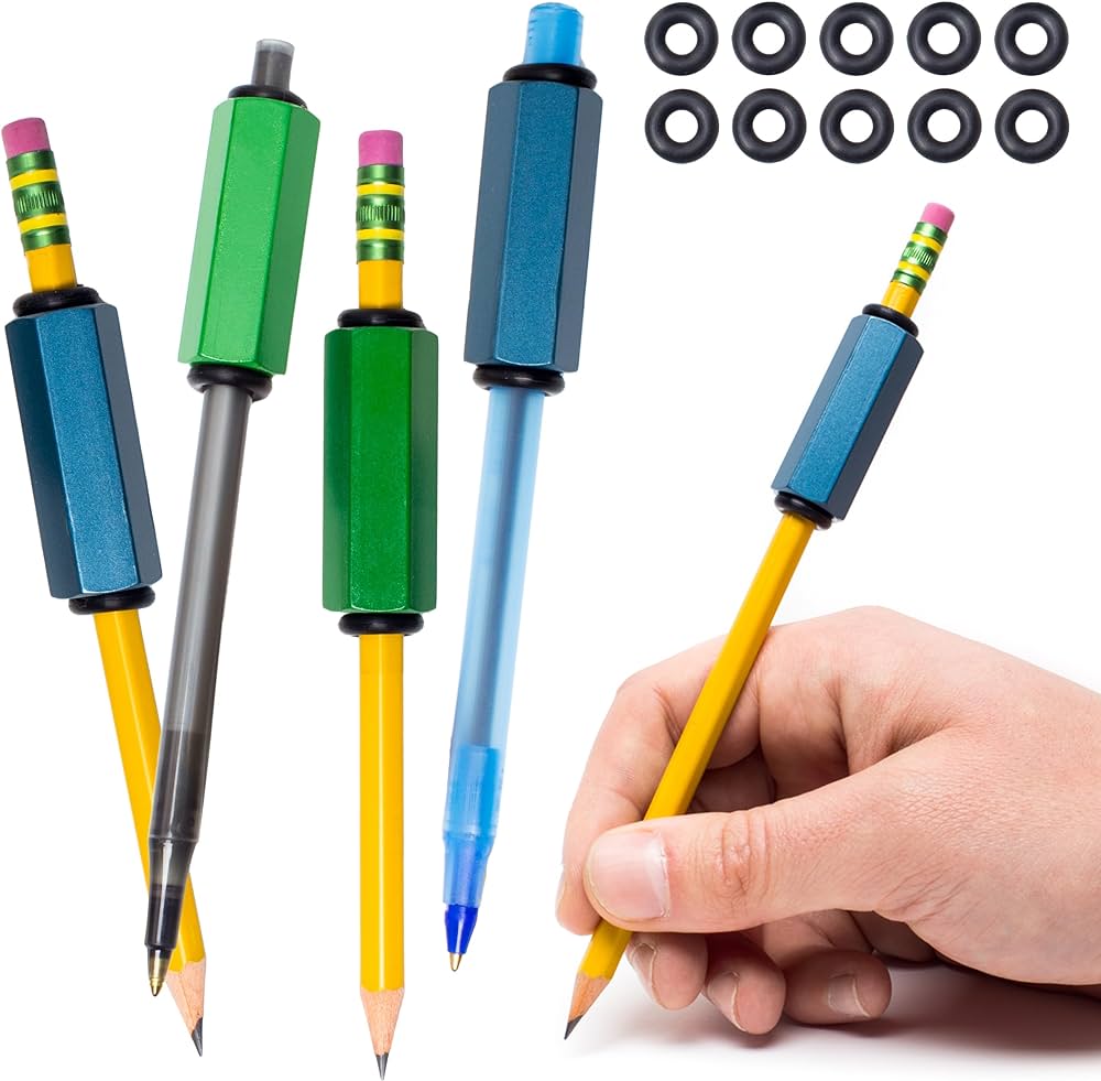 Pack of 4 Pen or Pencil Weights | Handwriting Aid for Children, Elderly, or  Special Needs. Assists with Penmanship Issues Due to Autism, Tremors, Grip  ...