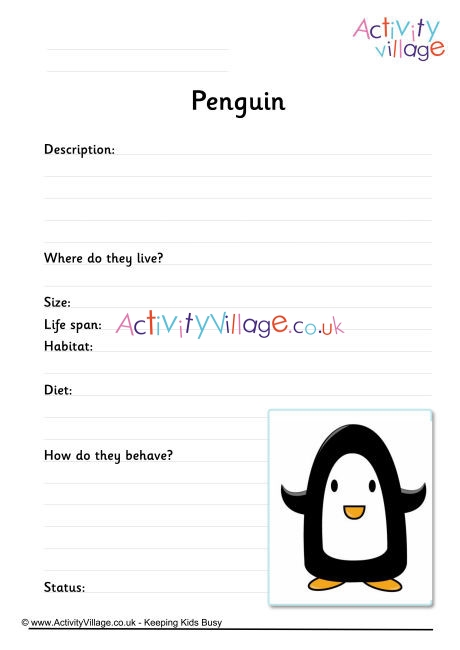 penguin worksheet for kindergarten