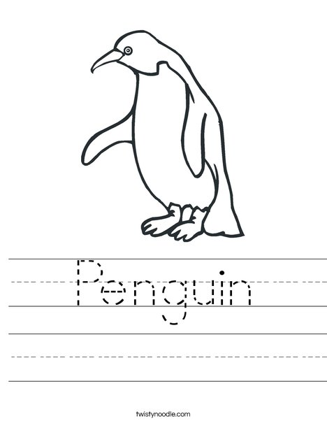 Penguin Worksheet - Twisty Noodle