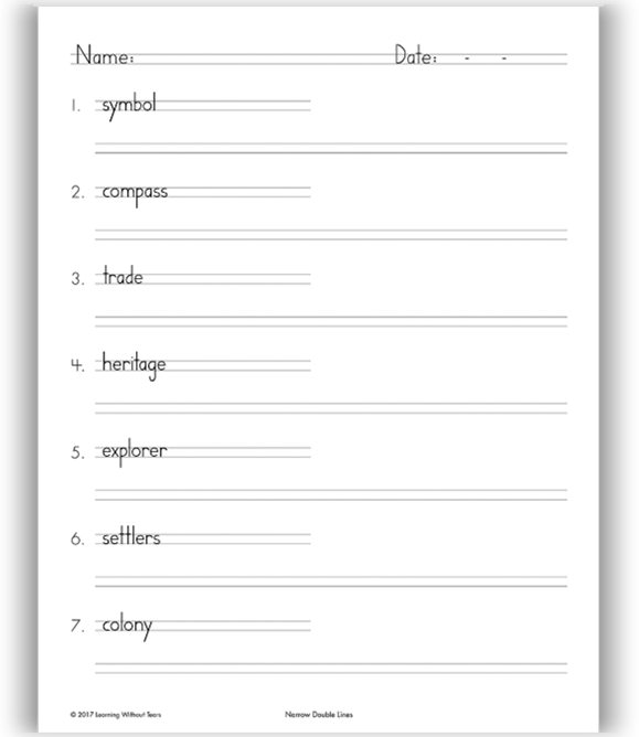 3rd, 4th &  5th Grade Handwriting Worksheets: Free 3-5 Printables
