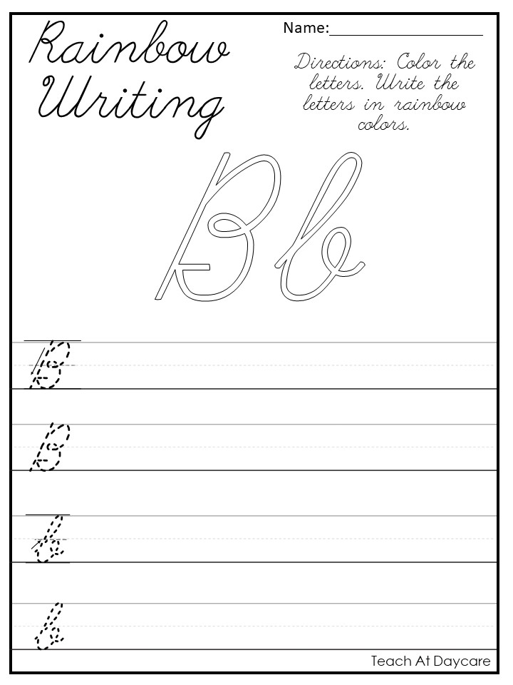 penmanship worksheet for 3rd grade