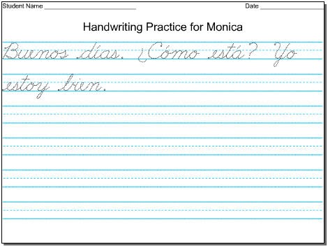 penmanship worksheet for 4th grade