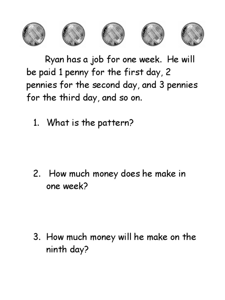 pennies a day worksheet answers