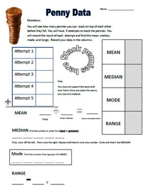 pennies a day worksheet