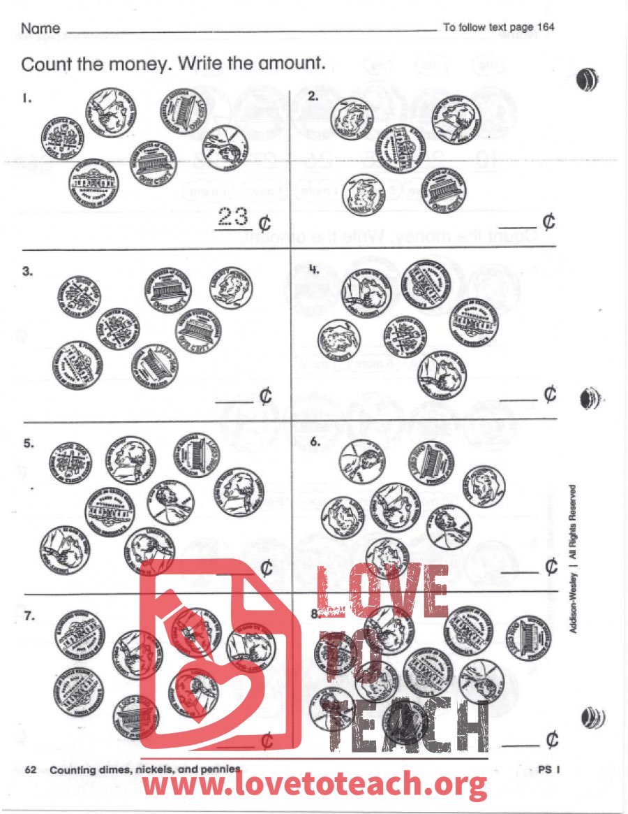 Dimes, Nickels, and Pennies: Count and Write | LoveToTeach.org