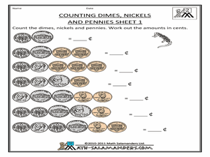 pennies and dimes worksheet