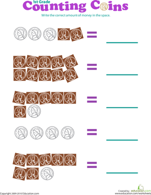pennies and nickels worksheet