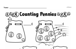 First Grade Money Math Worksheets - Pennies | edHelper.com