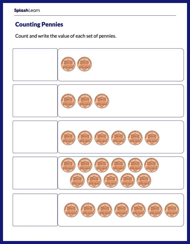 Count All Pennies - Math Worksheets - SplashLearn