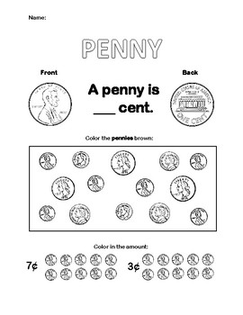 pennies worksheet