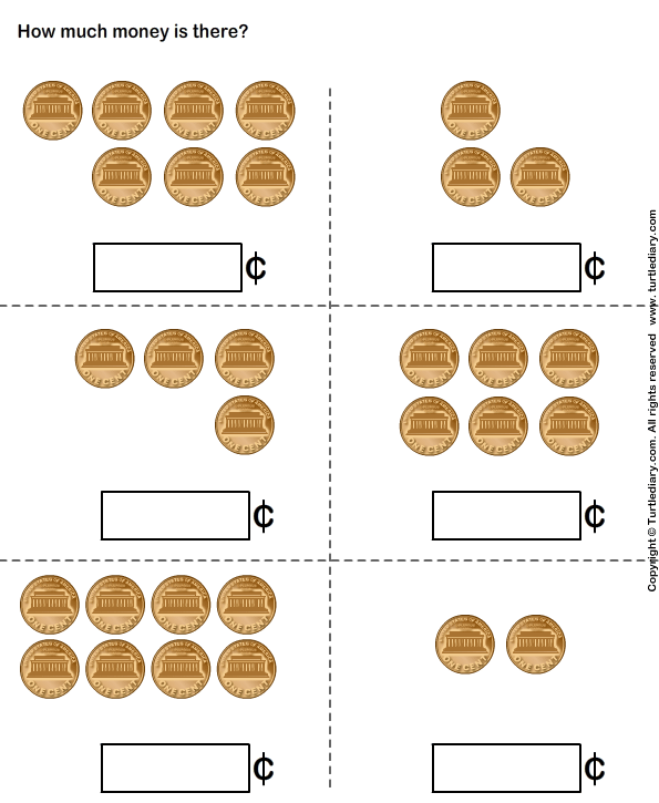 Count Pennies - TurtleDiary.com | Pennies worksheets, Money ...