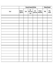 Blank Pension Worksheet - Item Cash PBO Pension Expense OCI Prior ...