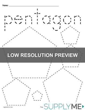 Pentagons Tracing Worksheet - Tracing Shapes Worksheets