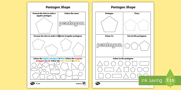 Pentagon Shape Worksheet | Geometry | Twinkl - Twinkl