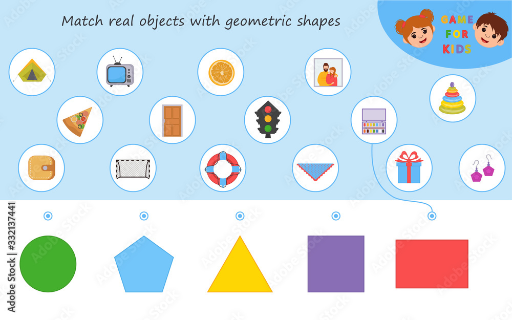 Educational worksheet for kids. Game for Kids. Match parts of ...