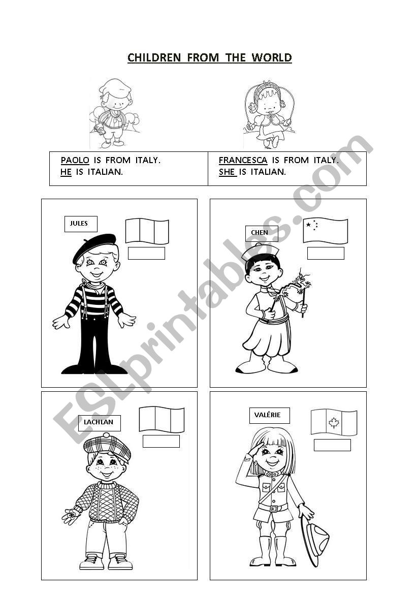 people around the world worksheet for kindergarten