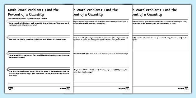 percent and proportions worksheet
