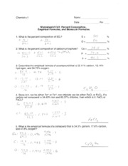 Percent Composition Practice - Chemistry | Name Date Per Worksheet ...