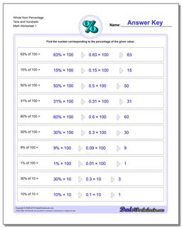 percent of a number worksheet