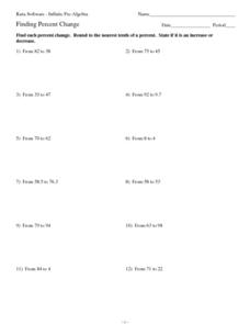 percent of change worksheet answers