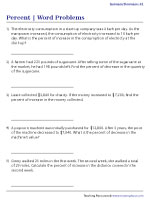 percent of change worksheet answers
