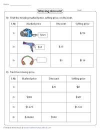 Discount Worksheets