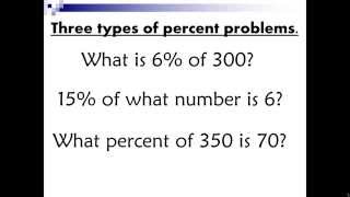 Percent Word Problems - Key Words - Algebra