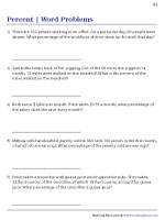 Percent Word Problems Worksheets
