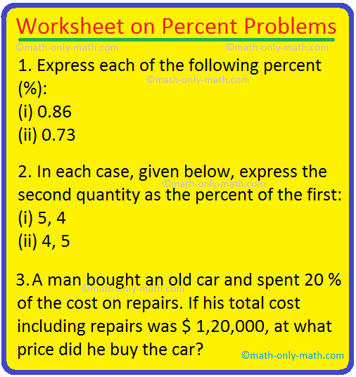 percent word problems worksheet 8th grade