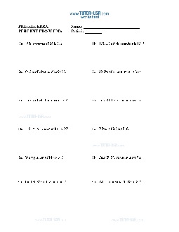 Worksheet: Percent Problems - Finding Percentages with Equations ...