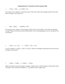 Limiting Reactants Lesson Plans &  Worksheets Reviewed by Teachers