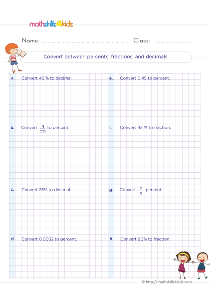 Percentages Worksheets PDF | Fractions, Decimals and Percents
