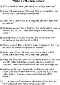Percentage Word Problem Lesson Plans &  Worksheets