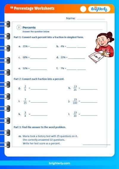 Free Printable Percentage Worksheets [PDFs] Brighterly