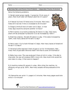 Multistep Ratio and Percent Word Problems - Independent Practice ...