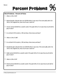 percentage worksheet grade 7