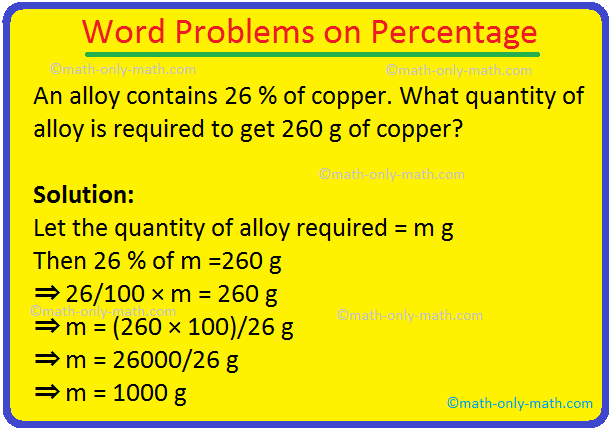 percentages word problems worksheet with answers