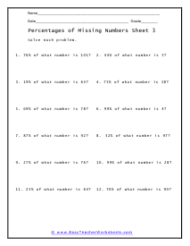 percents of a number worksheet