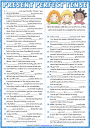 Present Perfect Tense ESL Gap Fill Exercise Worksheet