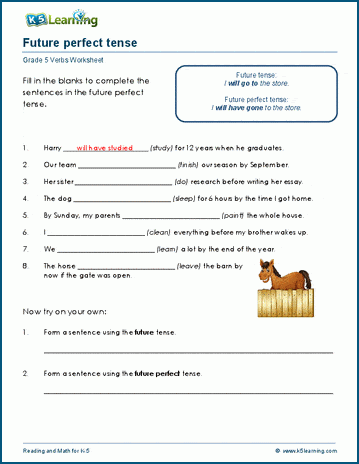 Perfect tenses worksheets | Worsheets library