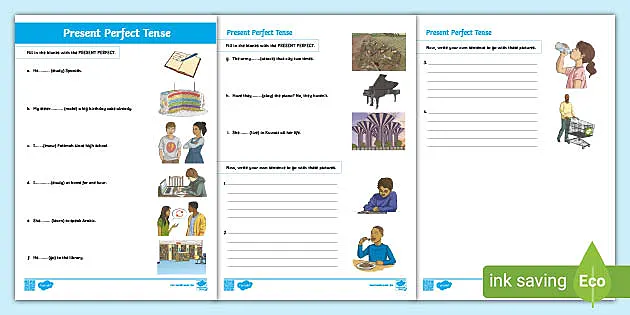 Present Perfect Tense (Worksheet) (teacher made) - Twinkl