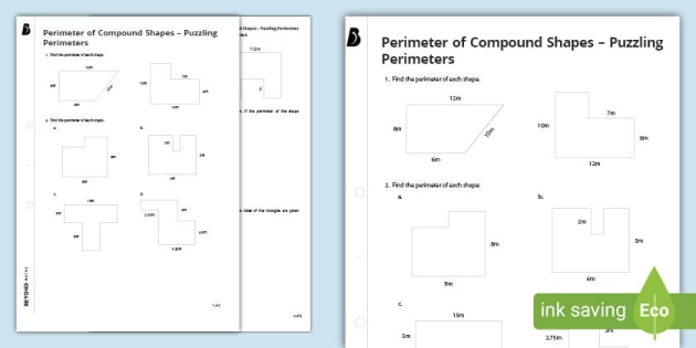 perimeter and area of composite figures worksheet answers