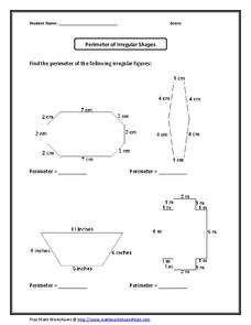 perimeter and area of irregular shapes worksheet