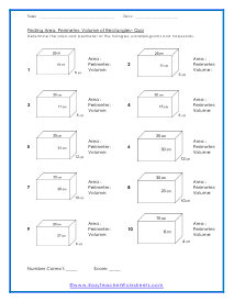 perimeter and area worksheet answers