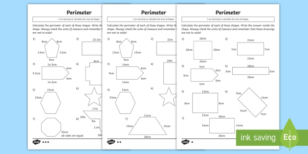 perimeter and area worksheet for 5th grade