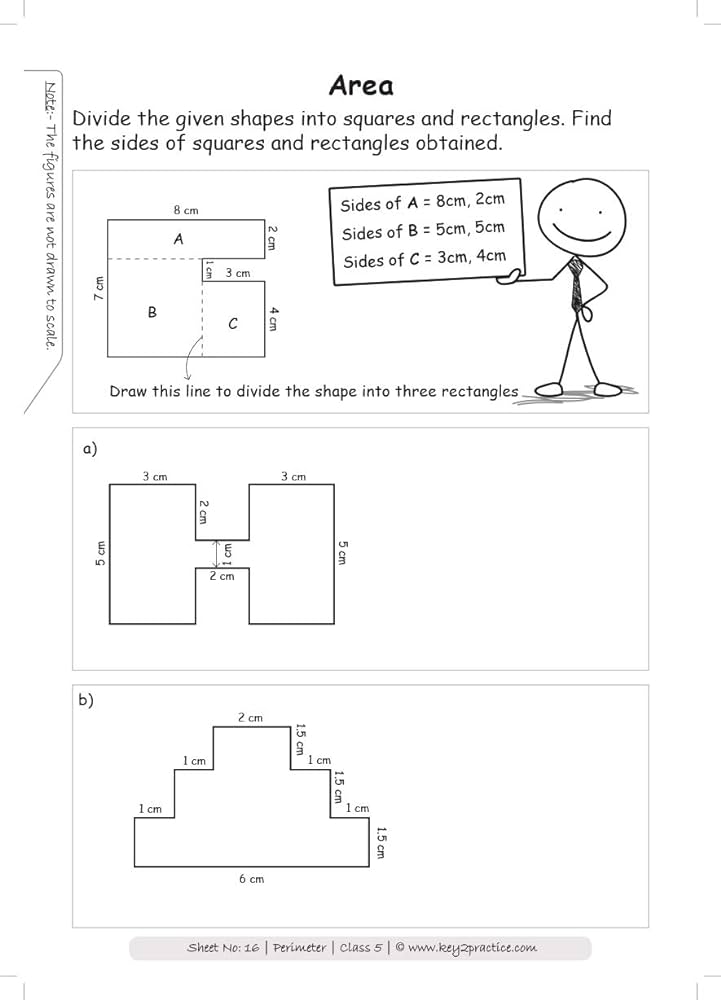 Key2practice Class 5 Maths Workbook Topic Perimeter, Area and