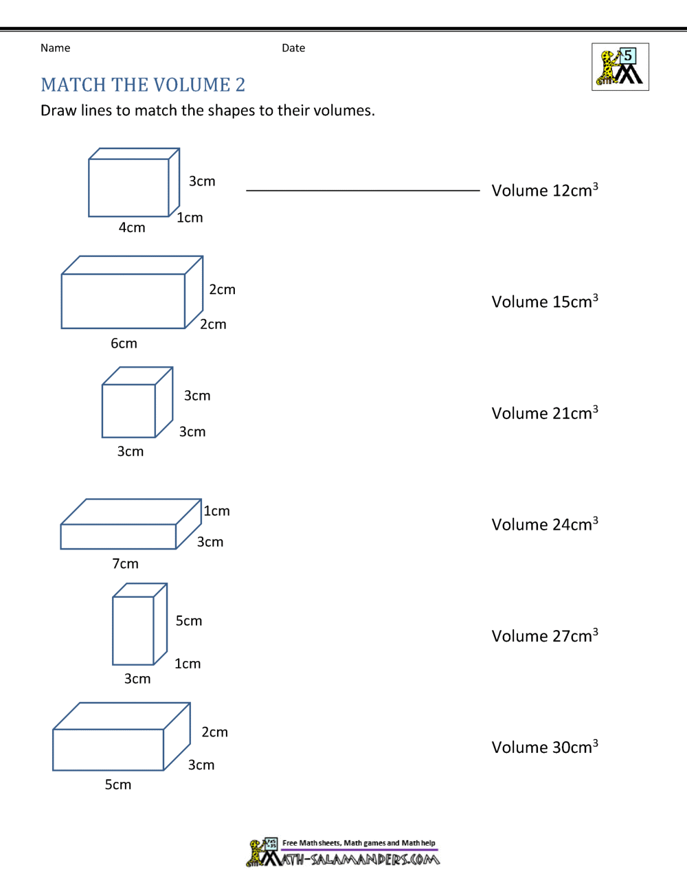 perimeter area and volume worksheet