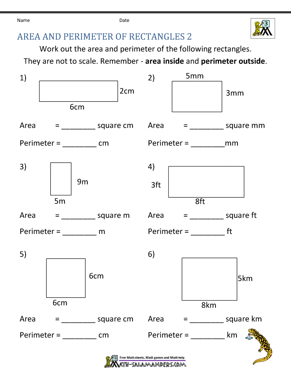 perimeter area worksheet